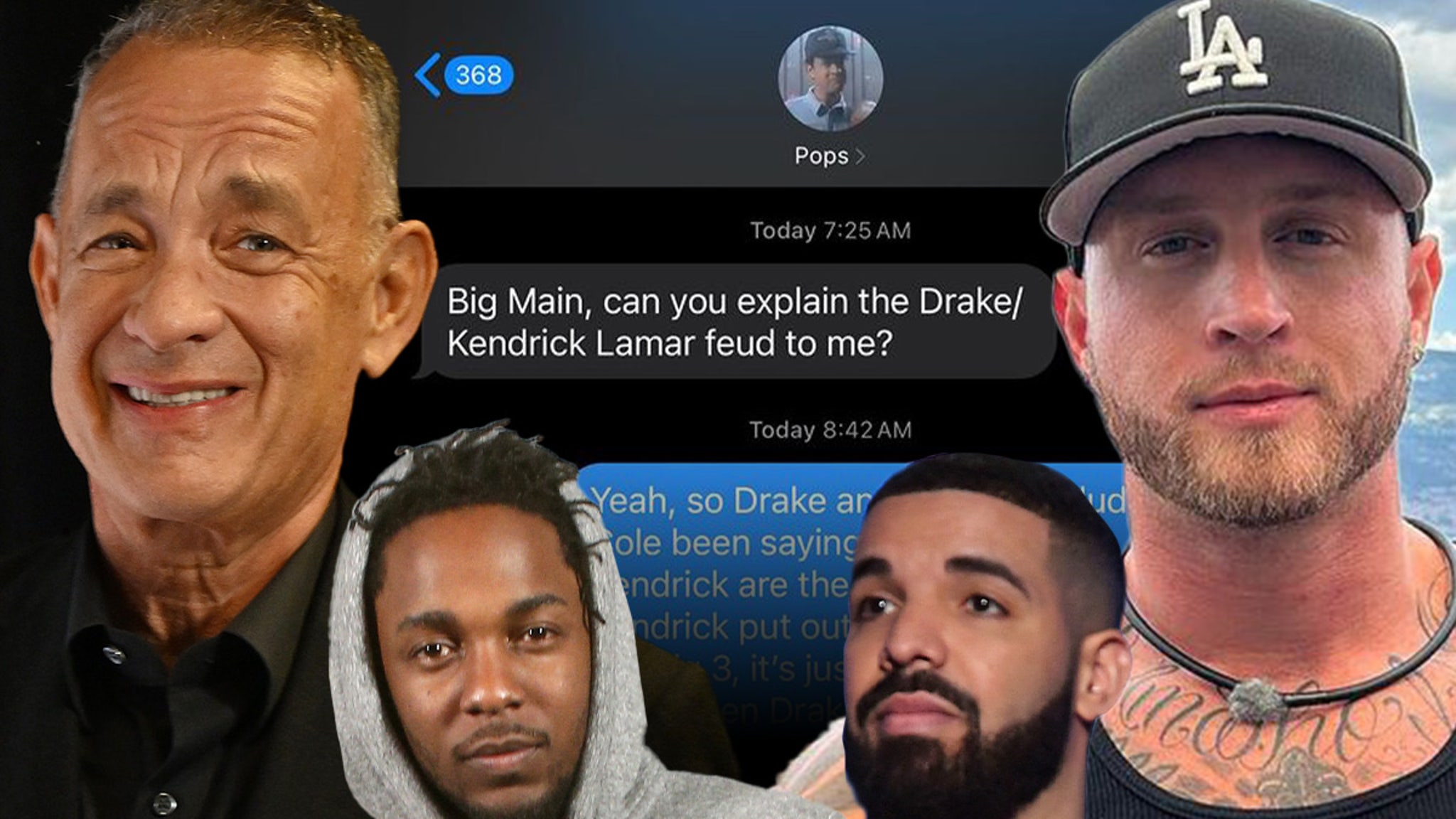 Chet, el hijo de Tom Hanks, le explica el problema de Kendrick y Drake por mensaje de texto