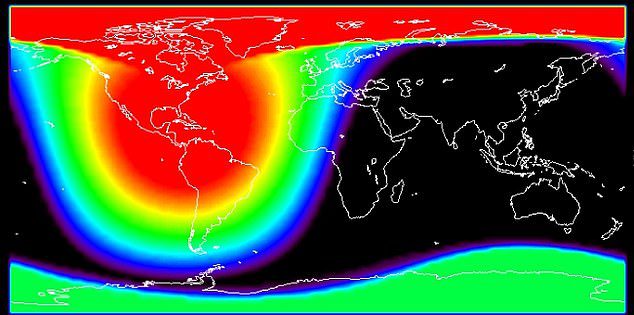 La Administración Nacional Oceánica y Atmosférica (NOAA) mostró un apagón de comunicaciones en América del Norte y del Sur aproximadamente a las 12:51 p.m. ET.