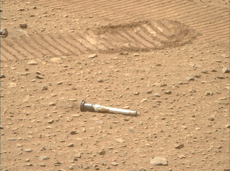 Tubo de muestra sellado del rover Perseverance Mars