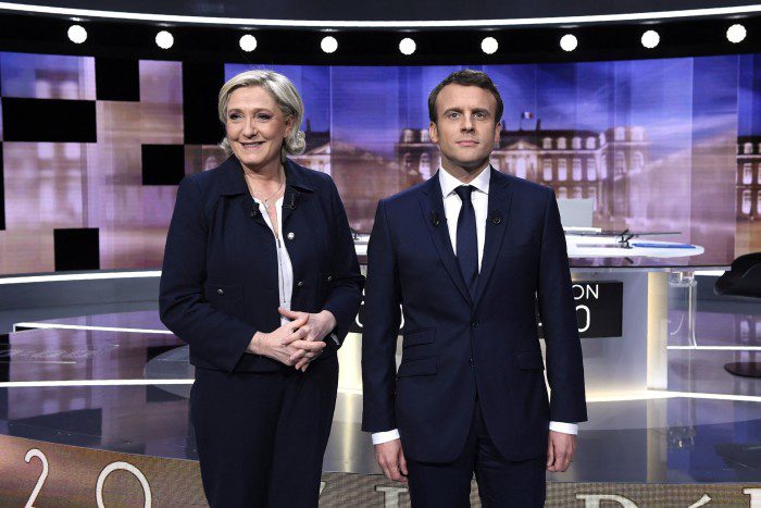 Marine Le Pen y Emmanuel Macron