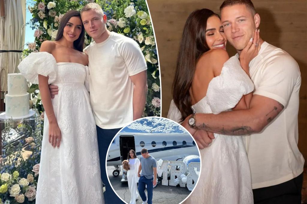 Olivia Culpo y Christian McCaffrey se casan oficialmente tras una ceremonia en Rhode Island