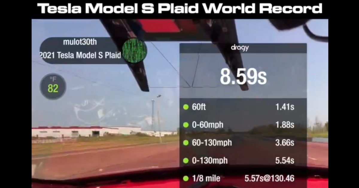 El Tesla Model S Plaid establece un nuevo récord del cuarto de milla con 8,56 segundos