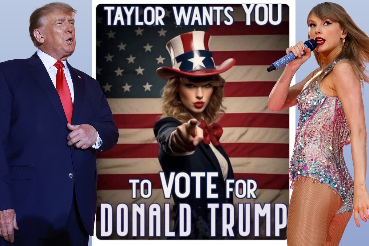 Trump vuelve a publicar fotos generadas por IA de Taylor Swift y Swifties que parecen apoyarlo: «Sí, quiero»