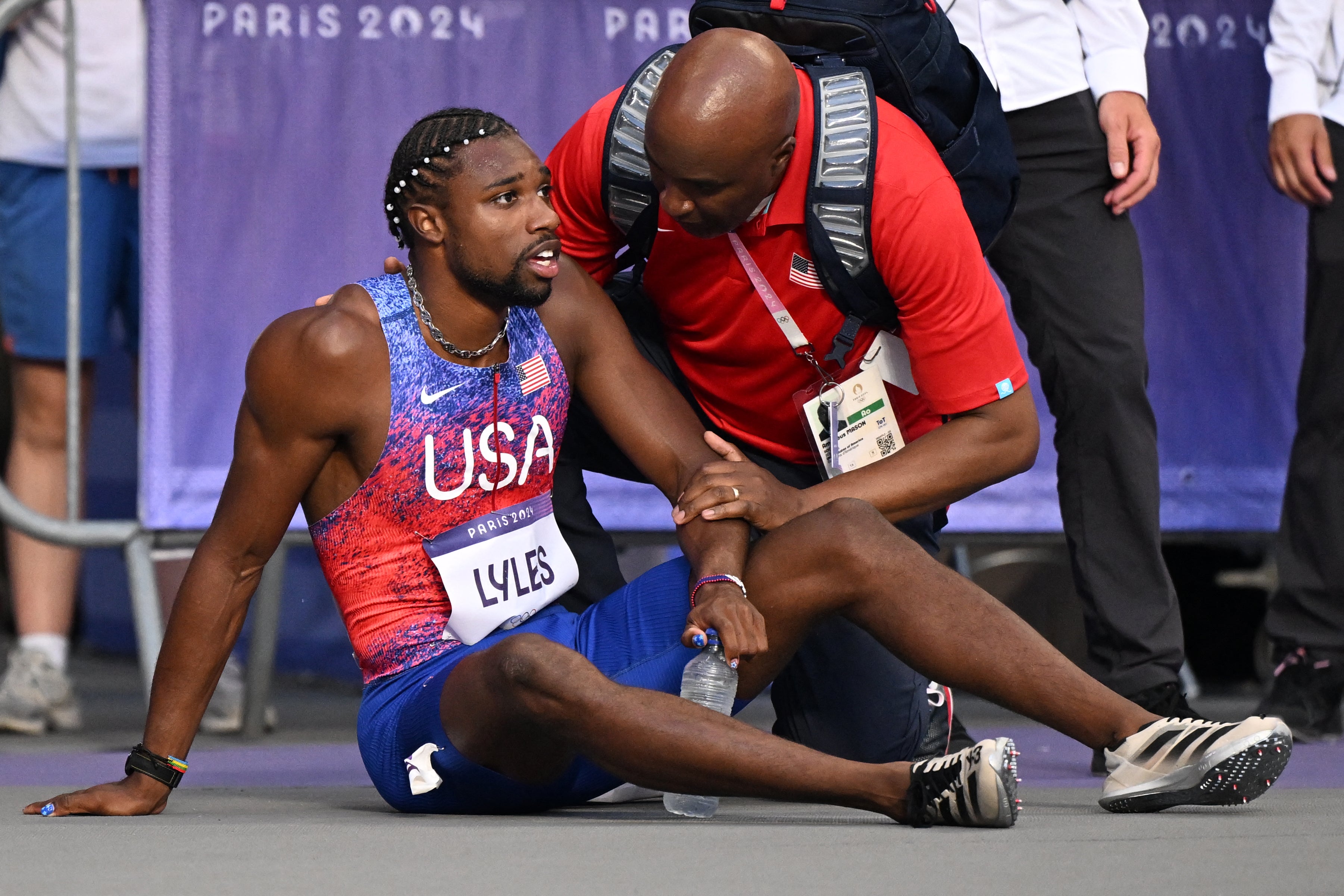 Lyles después de la final masculina de 200 metros